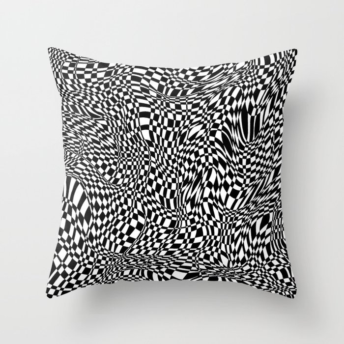 rainbow brain (black/white) Throw Pillow