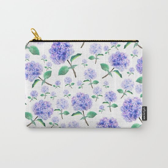 purple blue hydrangea pattern Carry-All Pouch