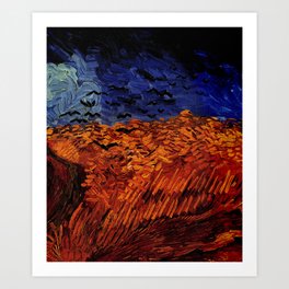Van Gogh, Wheatfield with Crows – Van Gogh,Vincent Van Gogh,impressionist,post-impressionism,brushwo Art Print
