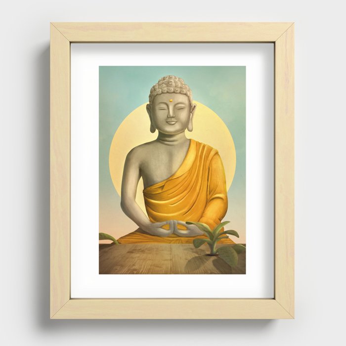 Gold Buddha Recessed Framed Print