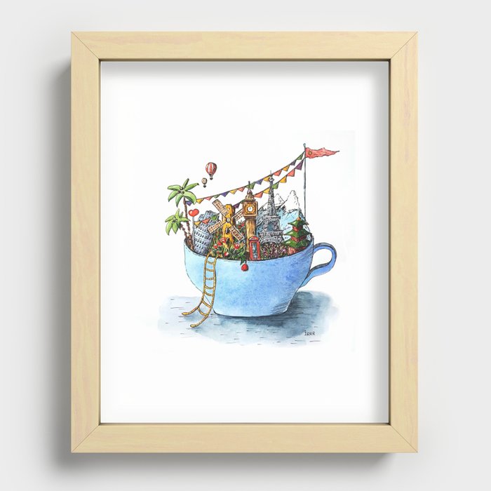 cup of travels Recessed Framed Print