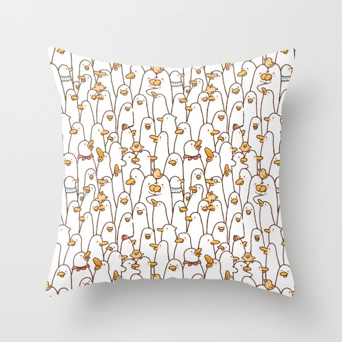 Lots of Lovely Ducks Throw Pillow