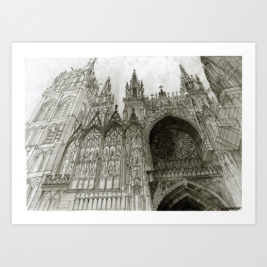 Rouen facade Art Print