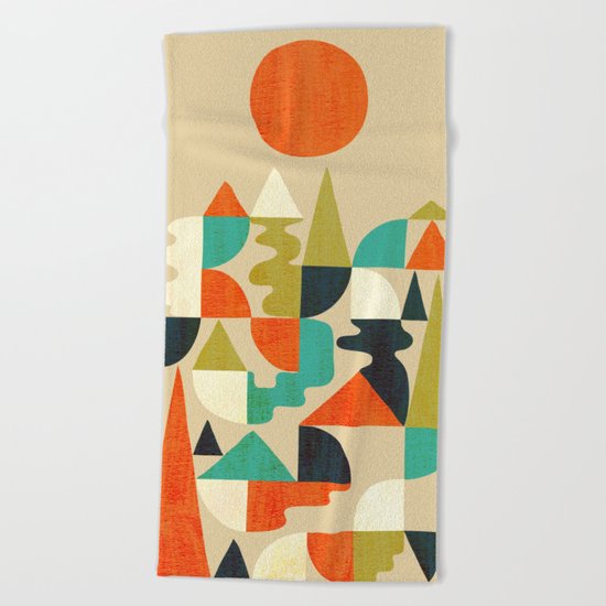 Mountains Hills and Rivers Beach Towel