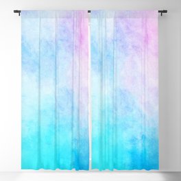 Baby Blue Pink Watercolor Texture Blackout Curtain