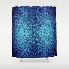 Deep blue glass mosaic Shower Curtain