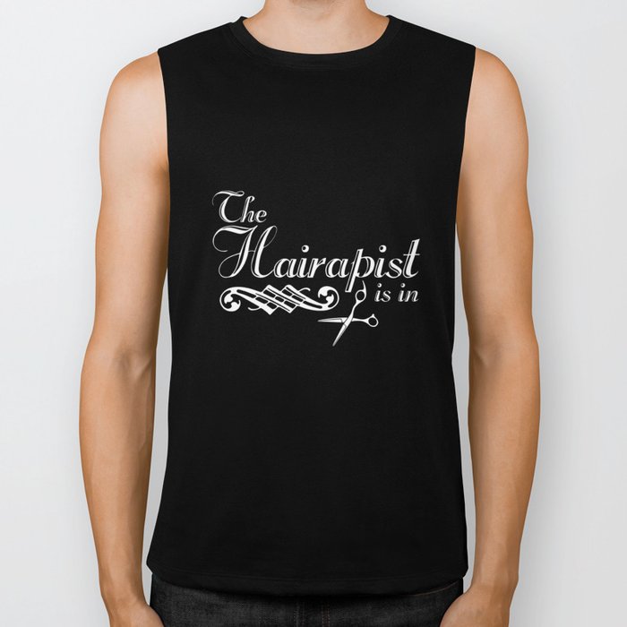 Funny Hairdresser T Shirt Hair Stylist Hairapist Biker Tank By