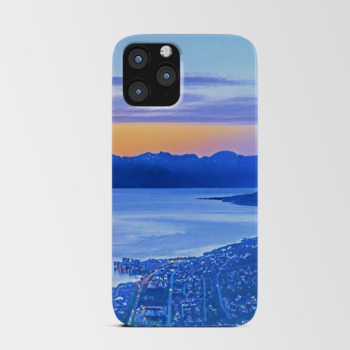 Calm Nordic Lakeview Sunset of Tromso, Norway Scandinavia iPhone Card Case
