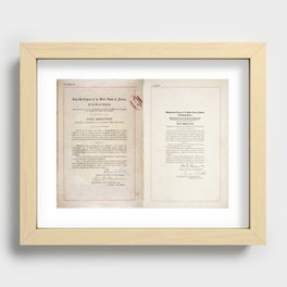 Original Scans of the 18th and 21st U.S. Constitution Amendments Prohibition Recessed Framed Print