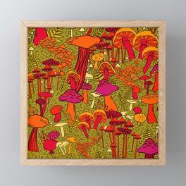Mushrooms in the Forest Framed Mini Art Print