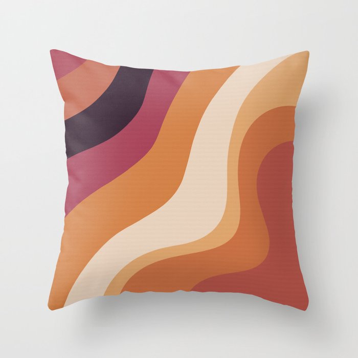 Swirl pattern retro vintage  Throw Pillow