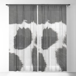 Black And White Farmhouse Cowhide Spots Sheer Curtain