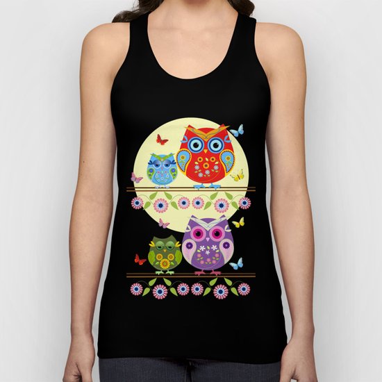 Chilling Summer owls Unisex Tank Top