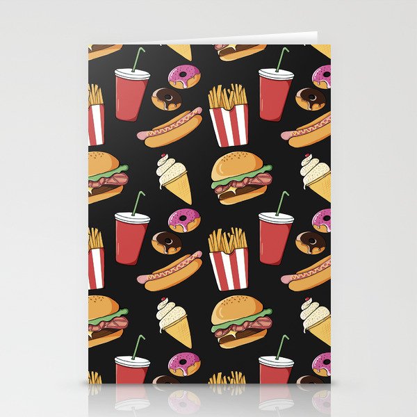 Fast-food (black) Stationery Cards