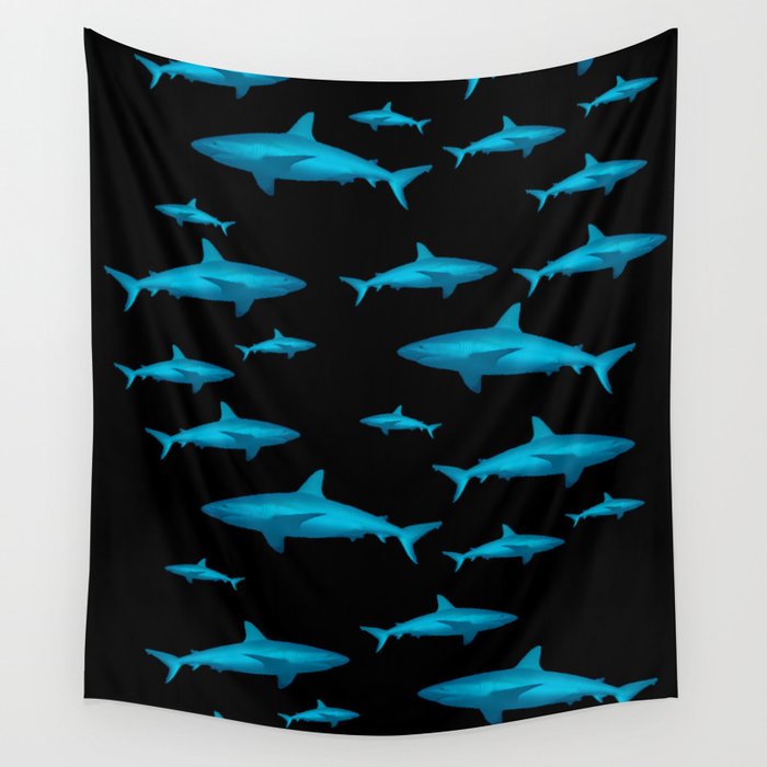 Shark city Wandbehang
