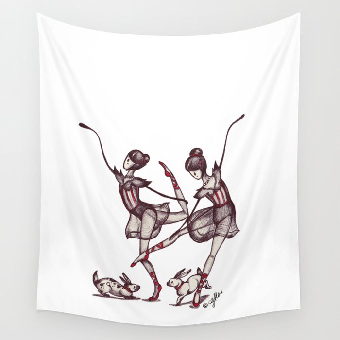 Dancing Twins Wall Tapestry