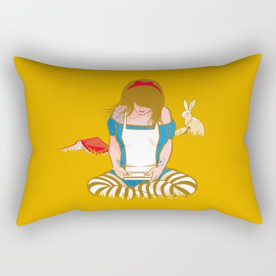 Alice in Mario Land Rectangular Pillow