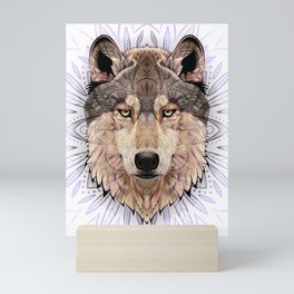 Mountain Wolf Mandala Design Mini Art Print