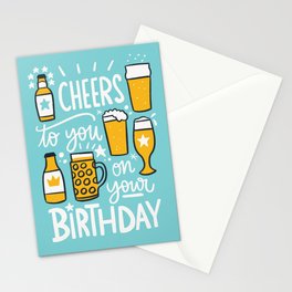 Cheers to you on your birthday_Beer Stationery Cards
