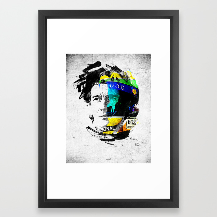 Ayrton Senna Do Brasil White Color Series 4 Framed Art Print By Marcelcholby Society6