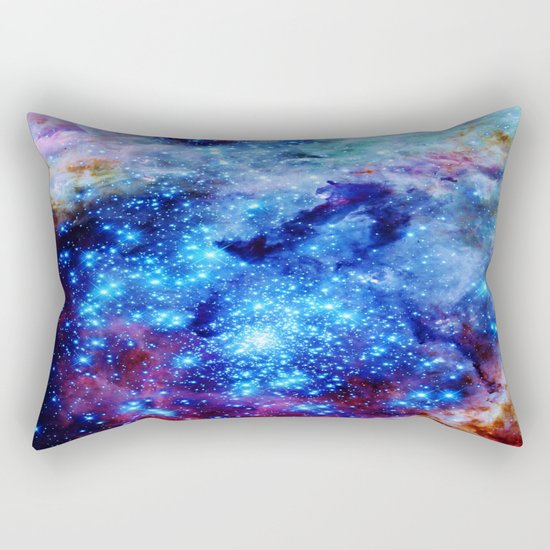 galaxy blue sparkle Rectangular Pillow