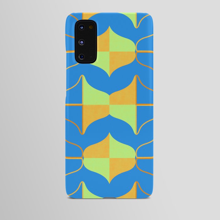 WHALE SONG Midcentury Modern Organic Shapes in Vibrant Yellow and Blue Android Case