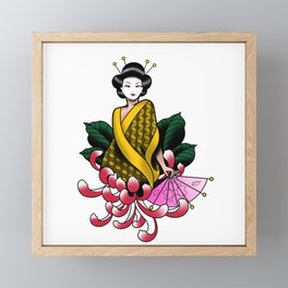 Chrysanthemum Geisha Framed Mini Art Print