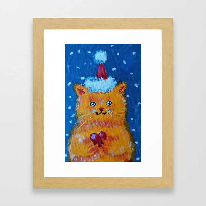Christmas kitty Framed Art Print