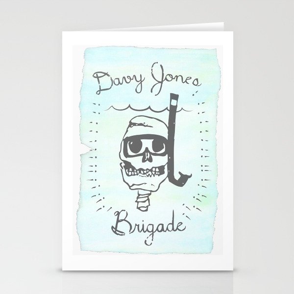 Davy Jones/Freediving Tee Stationery Cards