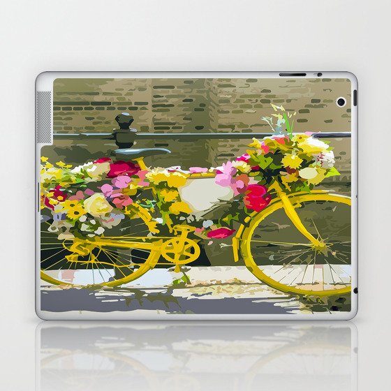 Springtime Floral Bike Ride Laptop & iPad Skin