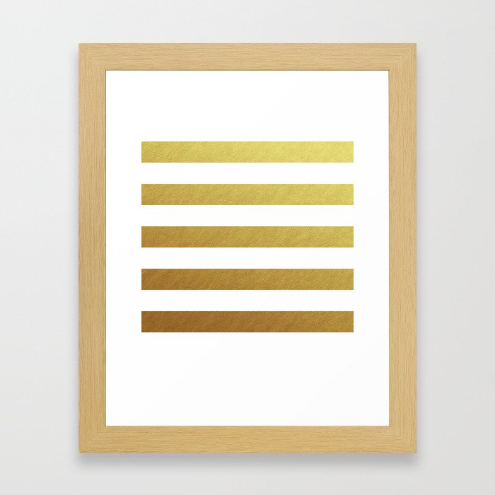 gold stripes Framed Art Print