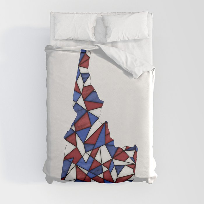 Idaho State map in stained glass style Duvet Cover