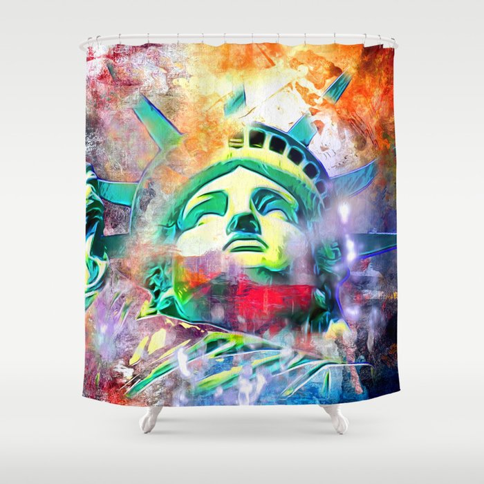 Statue Of Liberty Painted Shower Curtain By Danieljanda Society6