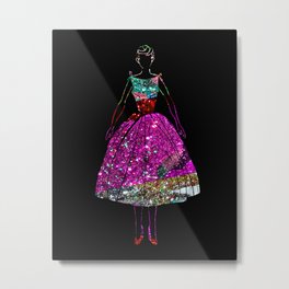 Audrey Pink Glitter Dress Metal Print | Fairy, Popart, Movies & TV, Female, Children, People, Dream, Pink, Bling, Glitter 