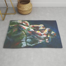 painting after Rodin's Kiss Rug