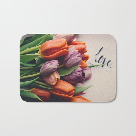 Love and Tulips Bath Mat