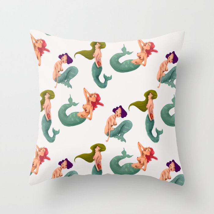 Mermaids Throw Pillow