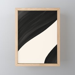 Abstract Wave || Black & White Framed Mini Art Print