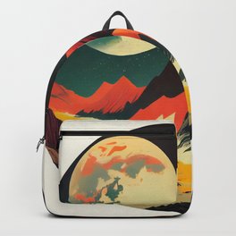 Background in 60s, 70s, 80s style. Wallpaper or poster blank Backpack