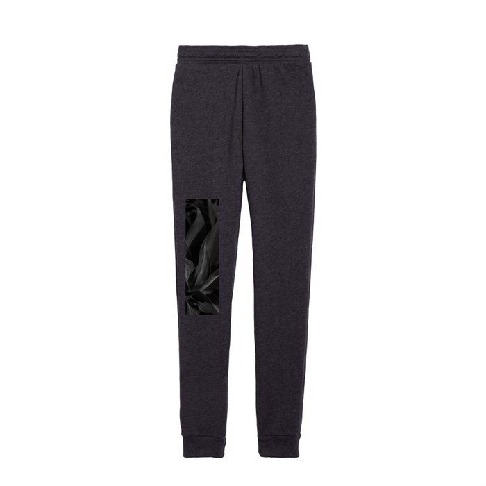Tropical Jungle Leaves - Black and White Kids Joggers