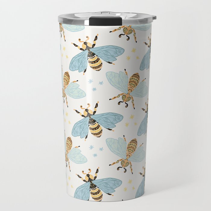 Cute Honey Bee Pattern - Save The Bees Travel Mug