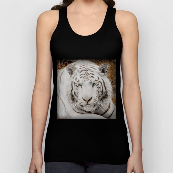 WHITE TIGER GAZE Unisex Tank Top