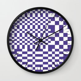 Checkerboard Pattern - Purple Wall Clock