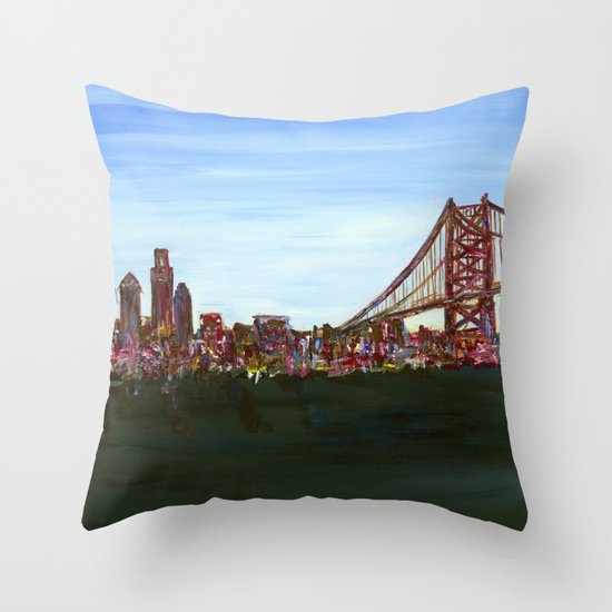 Ben Franklin Bridge Throw Pillow