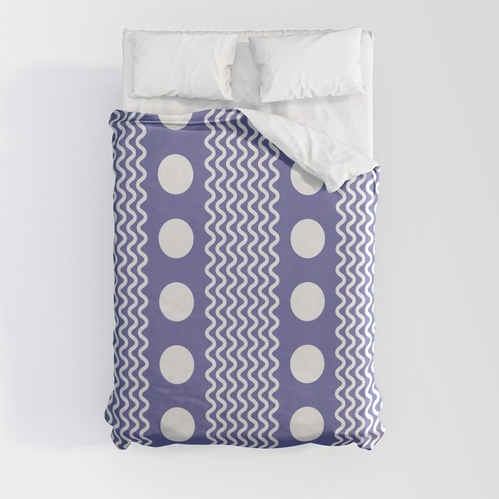 Squiggles and Dots - Abstract Very Peri Pantone Colour Of The Year Pattern Duvet Cover