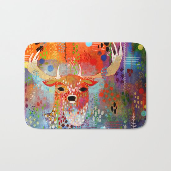 The Deer in the Thicket Bath Mat