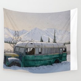 Into the Wild Fairbanks Bus Wall Tapestry