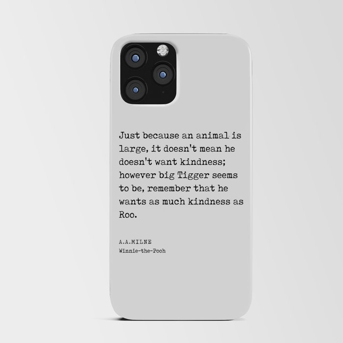 A A Milne Quote 06 - Kindness as Roo - Literature - Typewriter Print iPhone Card Case