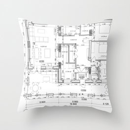 Detailed architectural private house floor plan, apartment layout, blueprint. Vector illustration Throw Pillow