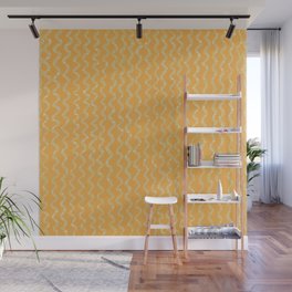 Yellow Squiggles Pattern Wall Mural
